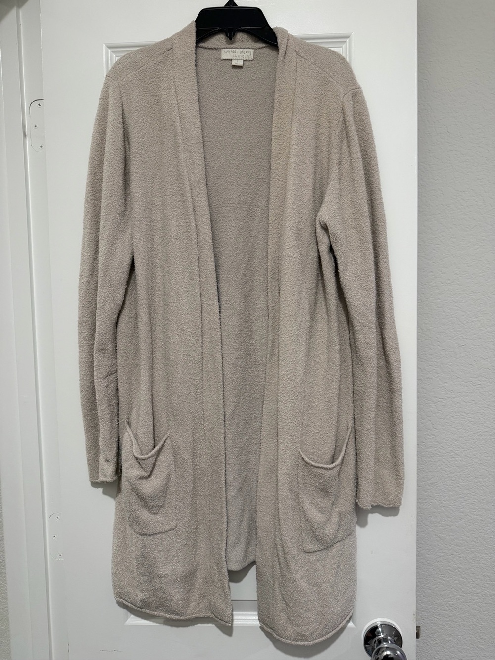 Barefoot Dreams Light Taupe Open-Front Plush Cardigan